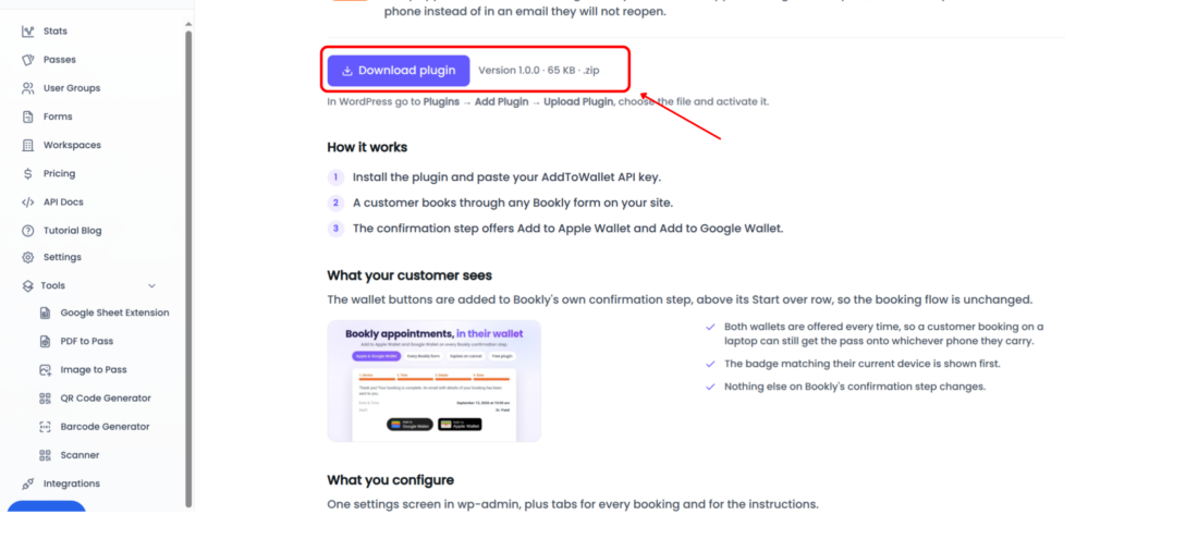 Add Bookly Booking Passes 1b