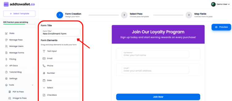 Step 2 a manage form
