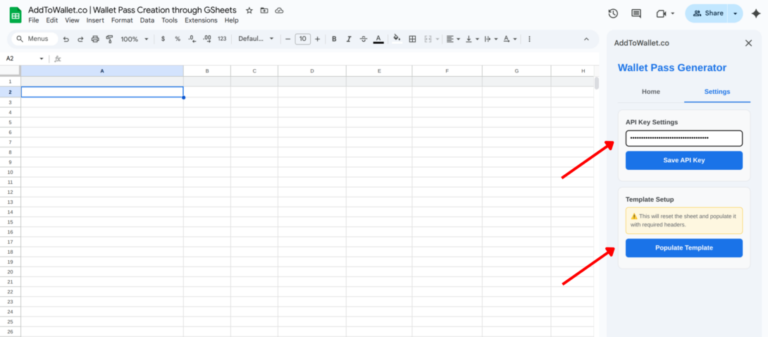 SpreadSheets add on Step 4