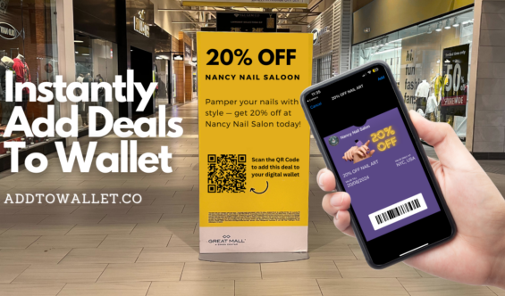 Add to wallet coupons in shopping malls