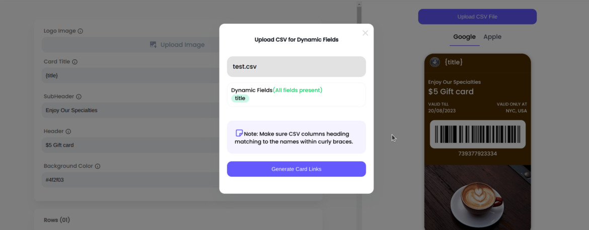 Dynamic Apple and Google Pass 2