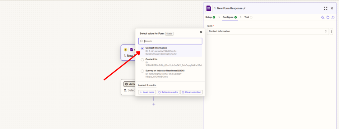 google form to pass link email zapier 2