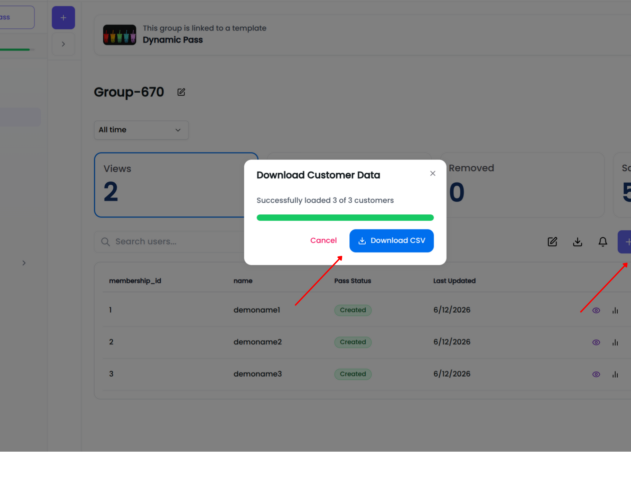 Create and Scan Dynamic Passes step 7