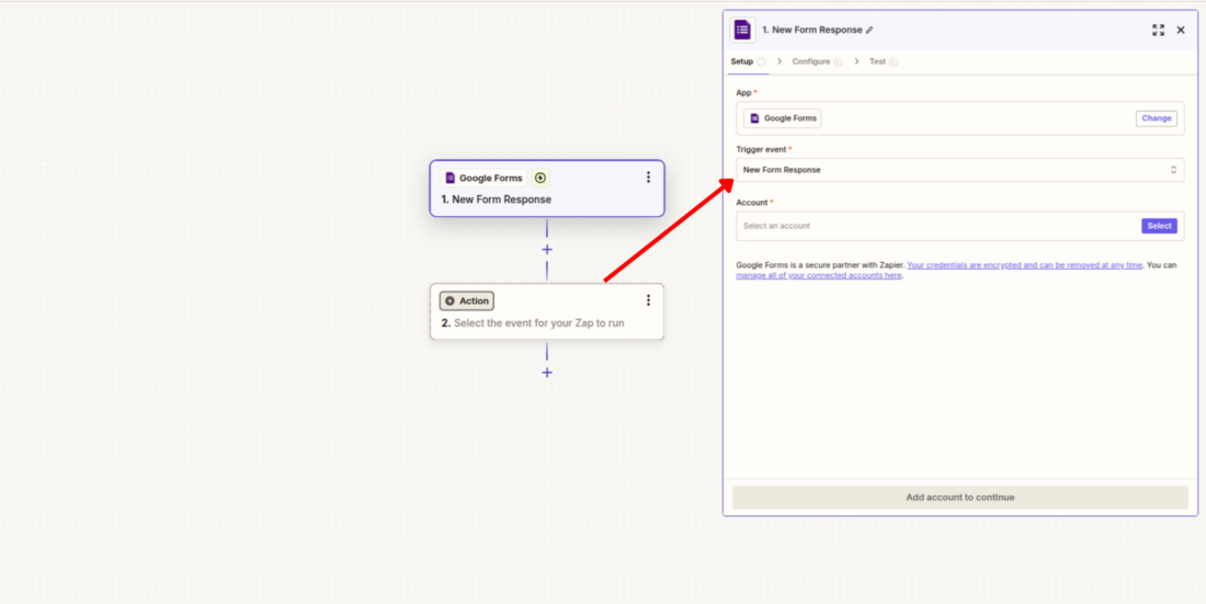 google form to pass link email zapier 1