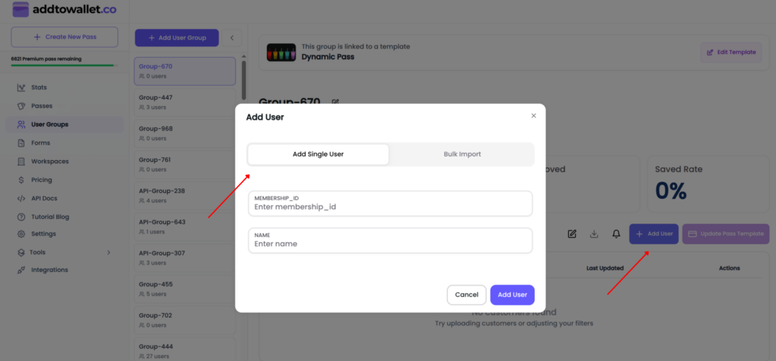 Create and Scan Dynamic Passes step 5